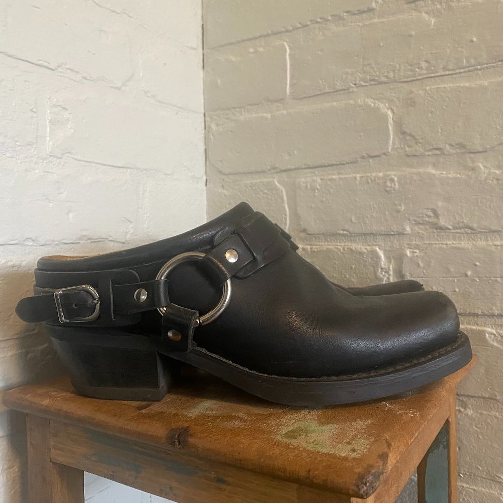 Frye Slip on Mule Clog Square Toe Boot Size 8